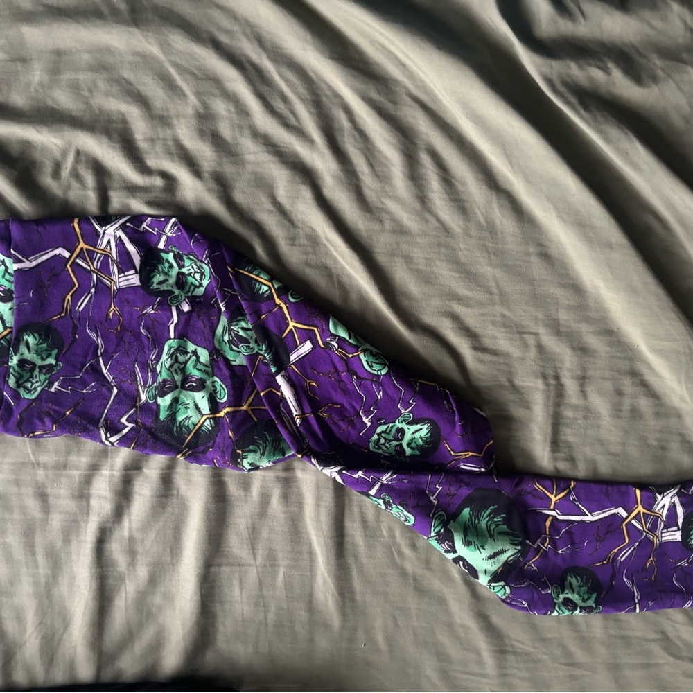 LuLaRoe Purple and Green Leggings